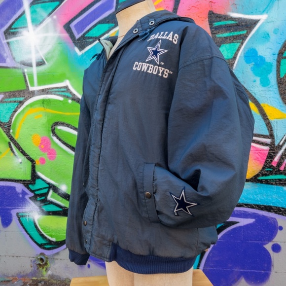 DALLAS COWBOYS NFL Vintage Puffer Jacket Size Large | Unique retro embroidery - Picture 7 of 14